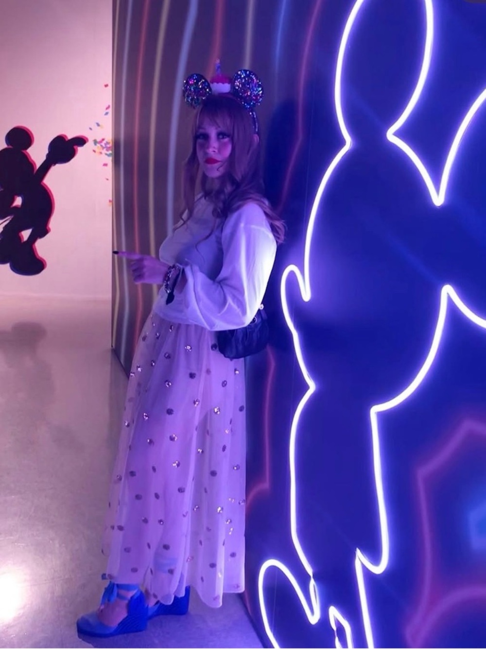 Free People Sheer Embellished Polka Dot Skirt